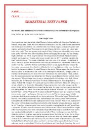SEMESTRIAL TEST PAPER