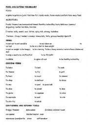 English Worksheet: Food related vocabulary