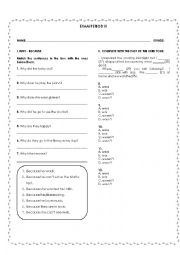 English Worksheet: Why - because and past verb to be