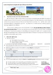 English Worksheet: cycling