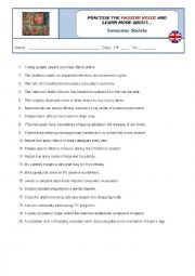 English Worksheet: Passive Voice - Consumer Society II