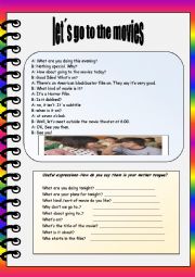 English Worksheet: Going to the movies