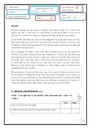 English Worksheet: End of Semester Test n1 9th form 2016-2017