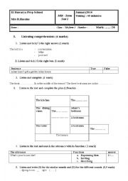English Worksheet: mid-semester test2 7th form
