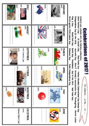 English Worksheet: Celebrations of 2017