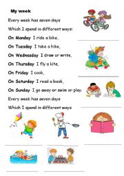 English Worksheet: Days of the week