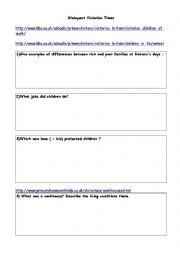 English Worksheet: Victorian Times (webquest)