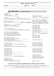 English Worksheet: Song: 