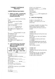 English Worksheet: Present Continuous practice