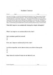 English Worksheet: Academic Student Contract