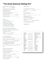 The Great American Melting Pot song sheet