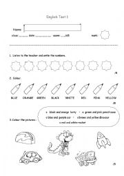 English Worksheet: HAPPY STREET 1 test1