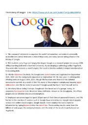 English Worksheet: The History of Google
