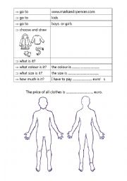 English Worksheet: buying clothes
