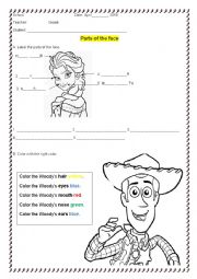 English Worksheet: Parts of the face