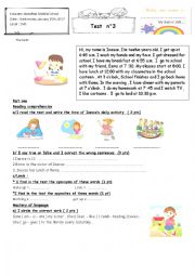 English Worksheet: Test about routines for beginners