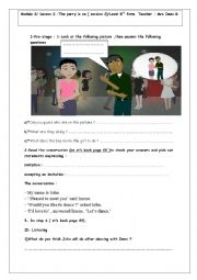 English Worksheet: Module 3 , lesson 2 the party is on ; session 2 