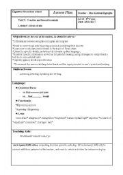 English Worksheet: Brain Drain lesson plan