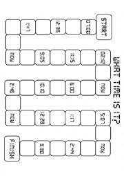 English Worksheet: Board Game - What time is it?