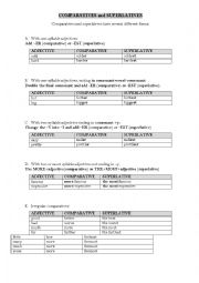 English Worksheet: Comparatives and Superlatives - grammar lesson and axercises