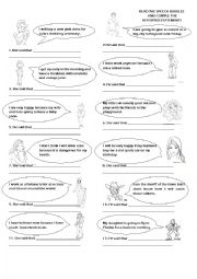 English Worksheet: reported speech