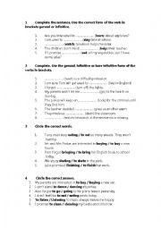 English Worksheet: Gerunds and Infinitives