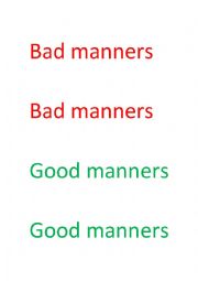 English Worksheet: Good and bad manners