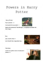 English Worksheet: Harry Potter - can / cant