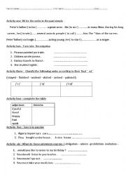 English Worksheet:    activities ( past simple , passive vioce