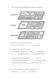 English Worksheet: DIRECTIONS - SHOPPING MALL