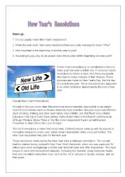 English Worksheet: New Years Resolution Part 3