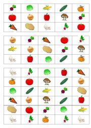 Vegetables Bingo cards