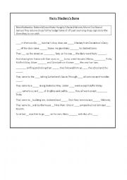 English Worksheet: Hairy Maclary Cloze