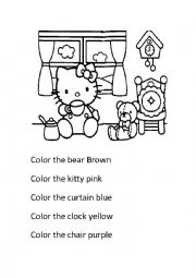English Worksheet: Color the picture