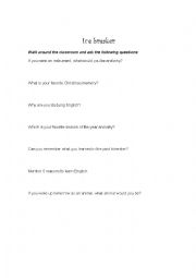 English Worksheet: Ice breaker 