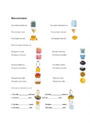 English Worksheet: was were with senses Our world book
