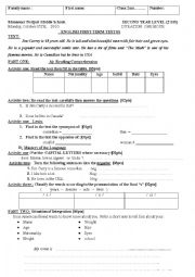 English Worksheet: test about describing physical appearance