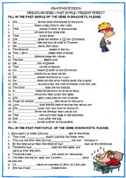 Revision worksheet - Irregular verbs & Past simple / present perfect