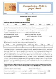 English Worksheet: Vocabulary - Media in peoples hands