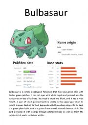 English Worksheet: Pokmon Database (1 of 8)