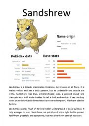 English Worksheet: Pokmon Database (2 of 8)