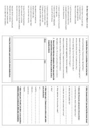 English Worksheet: New Years resolutions