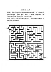 English Worksheet: SIMPLE PAST MAZE