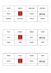 English Worksheet: Phrasal Verb Bingo