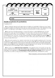 English Worksheet: End-of- semester test 1  / 2nd form ( SC)