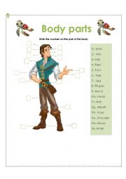 English Worksheet: Body parts