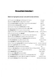 English Worksheet: phrasal verbs