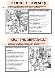 English Worksheet: Spot the Differences