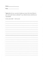 English Worksheet: Leisure Activity Writing