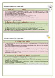 English Worksheet: WRITING A BUSINESS LETTER/COMPLAINT/REPLY